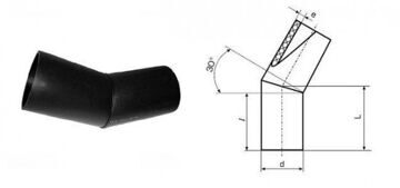 Отвод сварной для труб ПНД 5-45